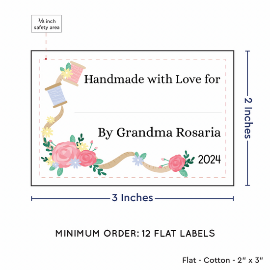PPLR_HIDDEN_PRODUCT Thread and Flowers with Fill in Blanks (2"x3" Cotton - 12 labels/set)
