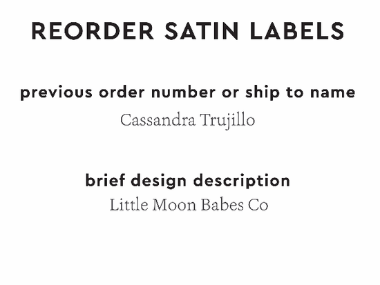 PPLR_HIDDEN_PRODUCT Reorder Previous Label Design - SATIN