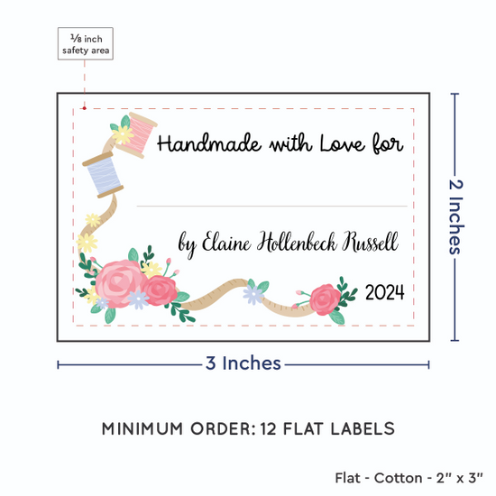 PPLR_HIDDEN_PRODUCT Thread and Flowers with Fill in Blanks (2"x3" Cotton - 12 labels/set)