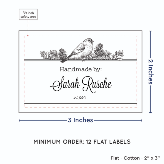 PPLR_HIDDEN_PRODUCT Winter Bird (2"x3" Cotton - 12 labels/set)
