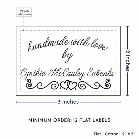 PPLR_HIDDEN_PRODUCT Double Heart Border (2"x3" Cotton - 12 labels/set)