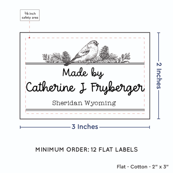PPLR_HIDDEN_PRODUCT Winter Bird (2"x3" Cotton - 12 labels/set)