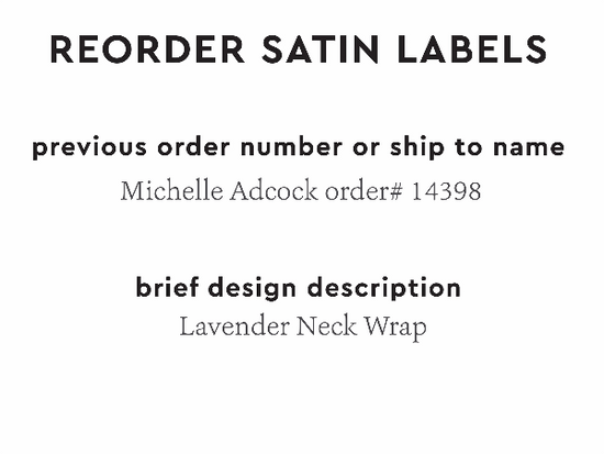 PPLR_HIDDEN_PRODUCT Reorder Previous Label Design - SATIN