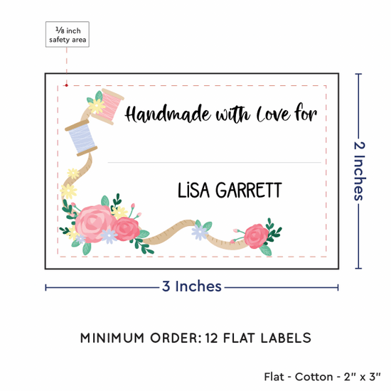PPLR_HIDDEN_PRODUCT Thread and Flowers with Fill in Blanks (2"x3" Cotton - 12 labels/set)