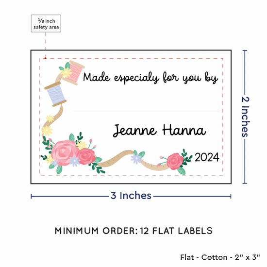 PPLR_HIDDEN_PRODUCT Thread and Flowers with Fill in Blanks (2"x3" Cotton - 12 labels/set)