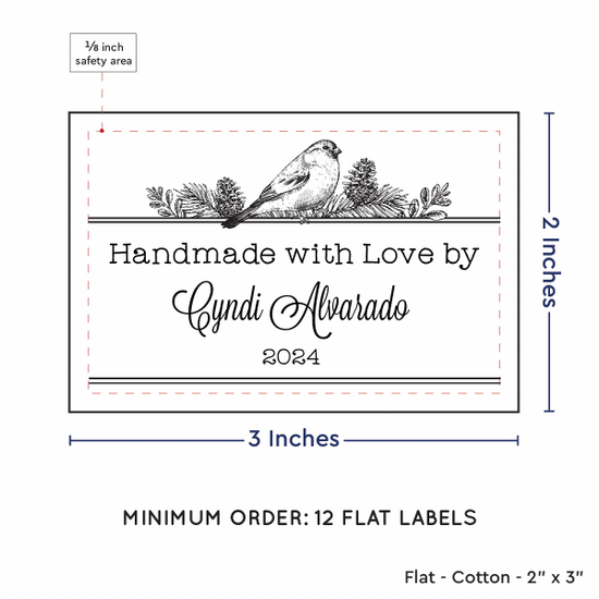 PPLR_HIDDEN_PRODUCT Winter Bird (2"x3" Cotton - 12 labels/set)