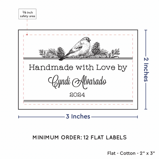 PPLR_HIDDEN_PRODUCT Winter Bird (2"x3" Cotton - 12 labels/set)