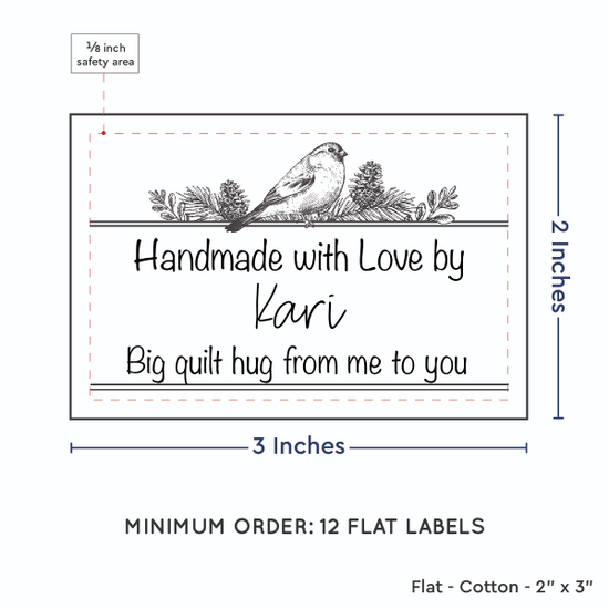 PPLR_HIDDEN_PRODUCT Winter Bird (2"x3" Cotton - 12 labels/set)