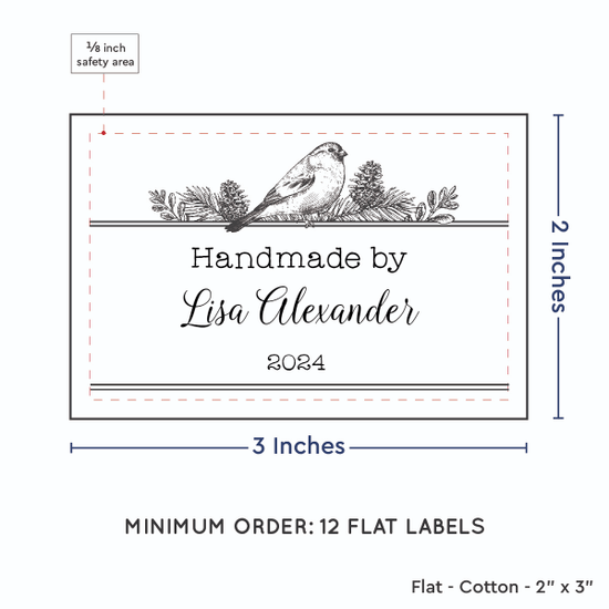 PPLR_HIDDEN_PRODUCT Winter Bird (2"x3" Cotton - 12 labels/set)