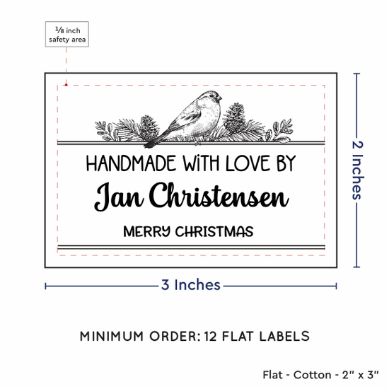 PPLR_HIDDEN_PRODUCT Winter Bird (2"x3" Cotton - 12 labels/set)