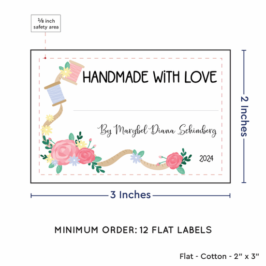 PPLR_HIDDEN_PRODUCT Thread and Flowers with Fill in Blanks (2"x3" Cotton - 12 labels/set)