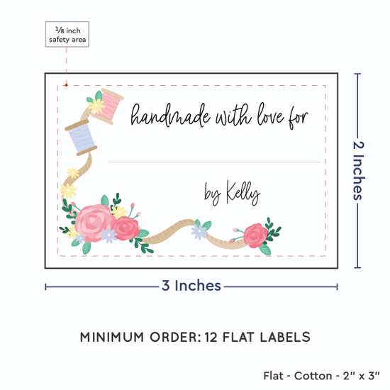 PPLR_HIDDEN_PRODUCT Thread and Flowers with Fill in Blanks (2"x3" Cotton - 12 labels/set)