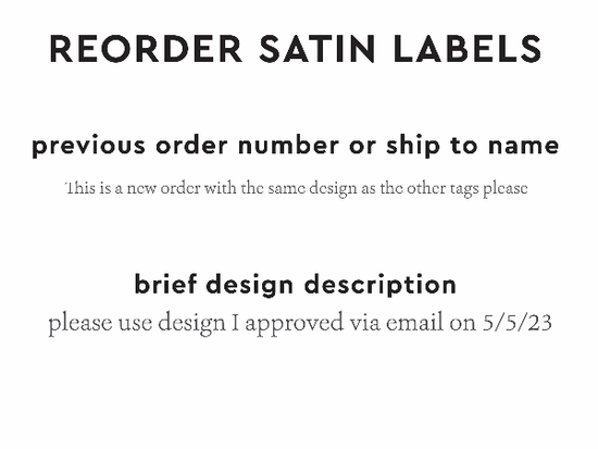 PPLR_HIDDEN_PRODUCT Reorder Previous Label Design - SATIN