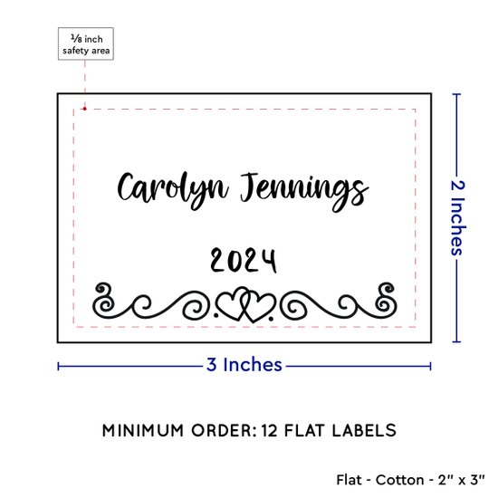 PPLR_HIDDEN_PRODUCT Double Heart Border (2"x3" Cotton - 12 labels/set)