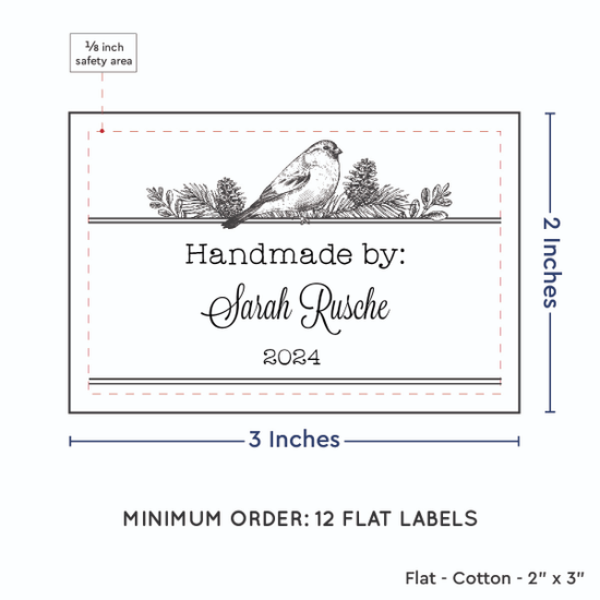 PPLR_HIDDEN_PRODUCT Winter Bird (2"x3" Cotton - 12 labels/set)