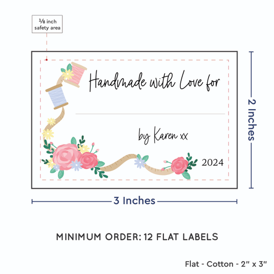 PPLR_HIDDEN_PRODUCT Thread and Flowers with Fill in Blanks (2"x3" Cotton - 12 labels/set)
