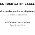 PPLR_HIDDEN_PRODUCT Reorder Previous Label Design - SATIN