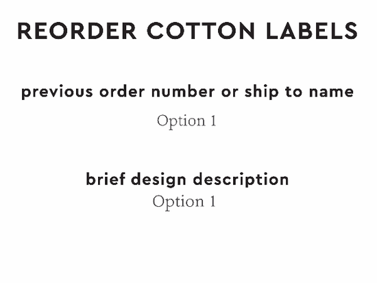 PPLR_HIDDEN_PRODUCT Reorder Previous Label Design - COTTON