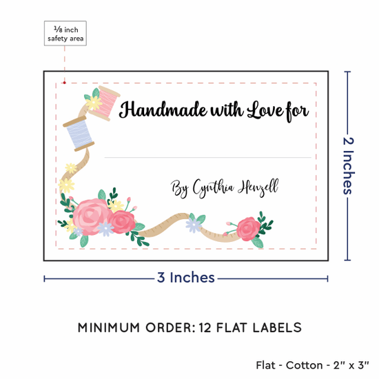 PPLR_HIDDEN_PRODUCT Thread and Flowers with Fill in Blanks (2"x3" Cotton - 12 labels/set)