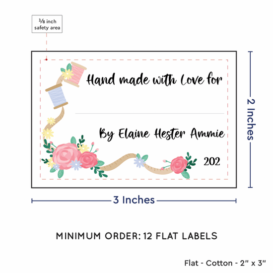 PPLR_HIDDEN_PRODUCT Thread and Flowers with Fill in Blanks (2"x3" Cotton - 12 labels/set)