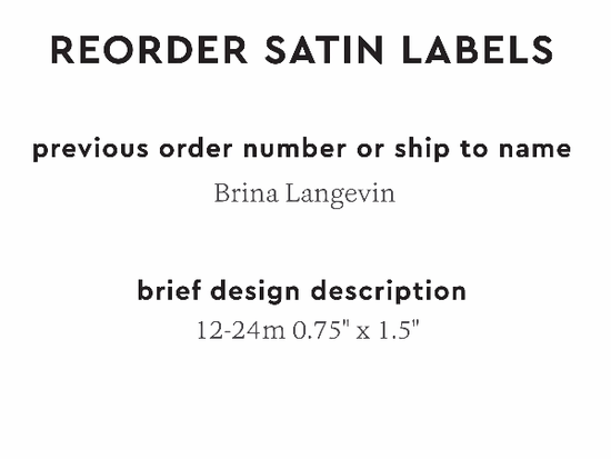 PPLR_HIDDEN_PRODUCT Reorder Previous Label Design - SATIN