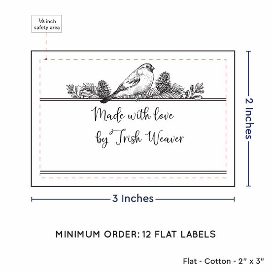 PPLR_HIDDEN_PRODUCT Winter Bird (2"x3" Cotton - 12 labels/set)