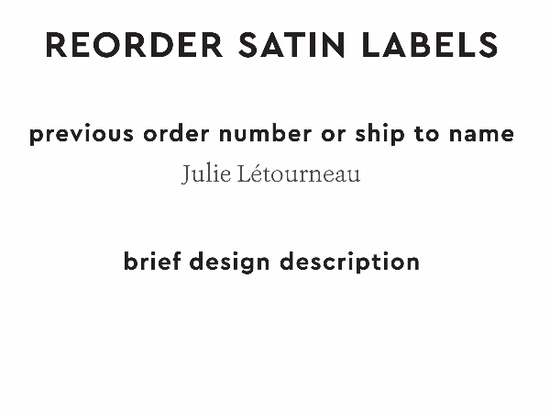 PPLR_HIDDEN_PRODUCT Reorder Previous Label Design - SATIN