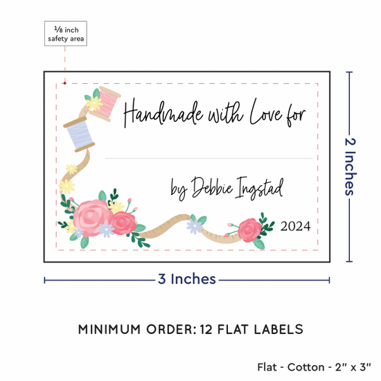 PPLR_HIDDEN_PRODUCT Thread and Flowers with Fill in Blanks (2"x3" Cotton - 12 labels/set)