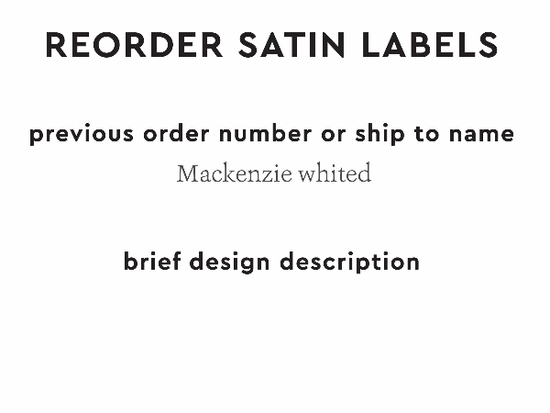 PPLR_HIDDEN_PRODUCT Reorder Previous Label Design - SATIN