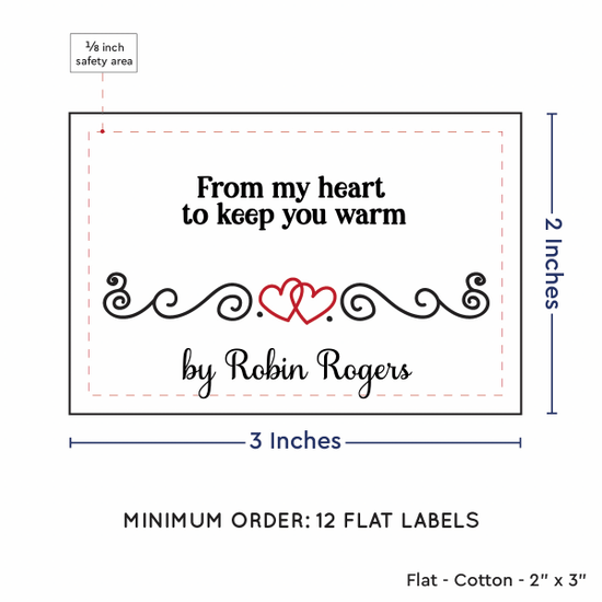 PPLR_HIDDEN_PRODUCT Double Heart Quote (2"x3" Cotton - 12 labels/set)