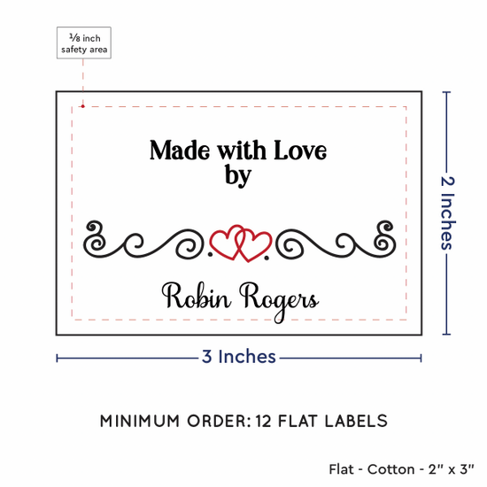 PPLR_HIDDEN_PRODUCT Double Heart Quote (2"x3" Cotton - 12 labels/set)