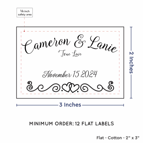 PPLR_HIDDEN_PRODUCT Double Heart Border (2"x3" Cotton - 12 labels/set)