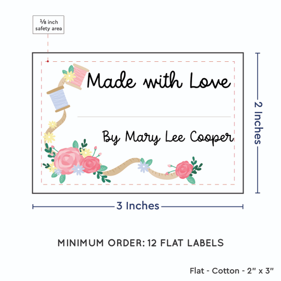 PPLR_HIDDEN_PRODUCT Thread and Flowers with Fill in Blanks (2"x3" Cotton - 12 labels/set)