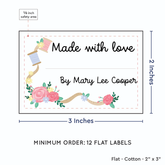 PPLR_HIDDEN_PRODUCT Thread and Flowers with Fill in Blanks (2"x3" Cotton - 12 labels/set)