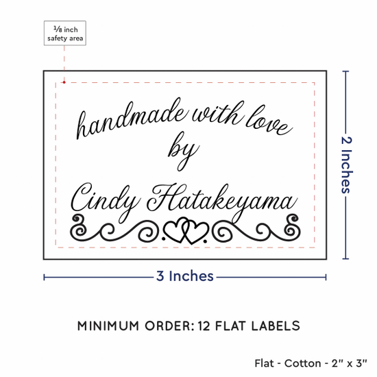 PPLR_HIDDEN_PRODUCT Double Heart Border (2"x3" Cotton - 12 labels/set)