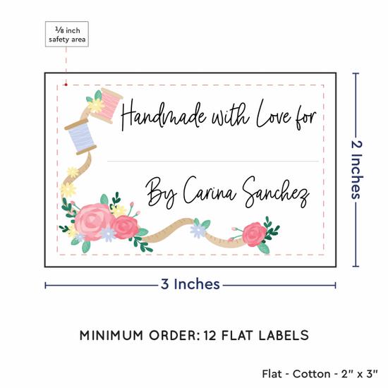 PPLR_HIDDEN_PRODUCT Thread and Flowers with Fill in Blanks (2"x3" Cotton - 12 labels/set)