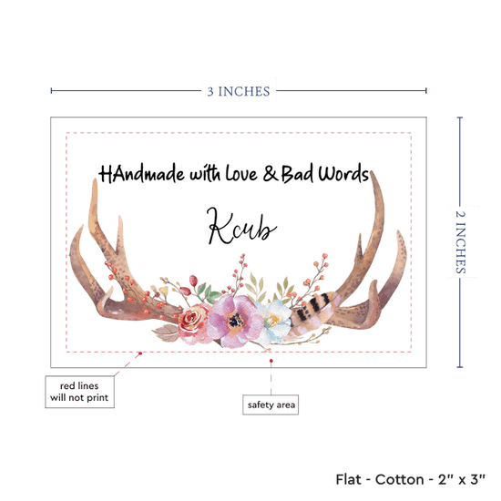 PPLR_HIDDEN_PRODUCT Boho Antlers and Flowers (2"x3"-Cotton)