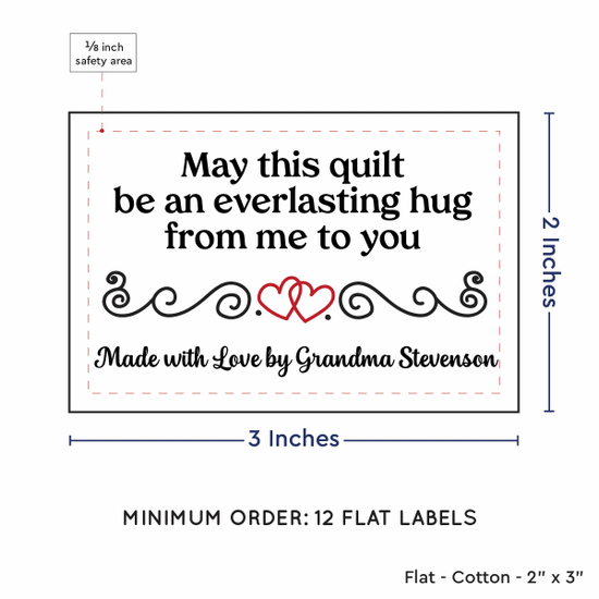 PPLR_HIDDEN_PRODUCT Double Heart Quote (2"x3" Cotton - 12 labels/set)