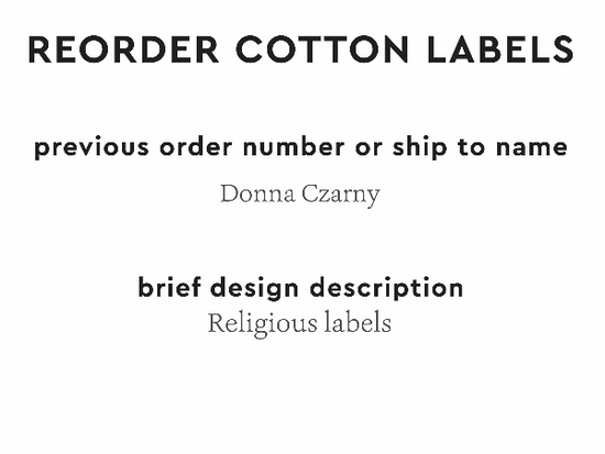 PPLR_HIDDEN_PRODUCT Reorder Previous Label Design - COTTON