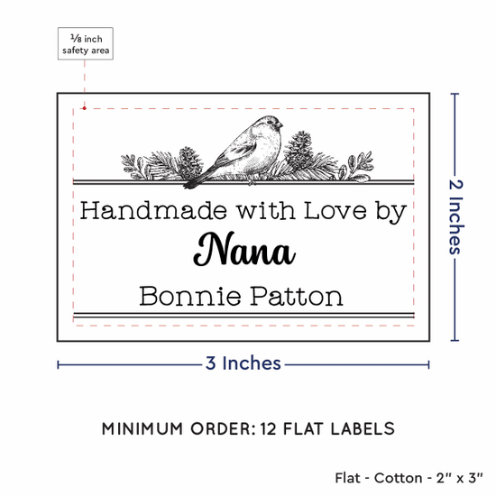 PPLR_HIDDEN_PRODUCT Winter Bird (2"x3" Cotton - 12 labels/set)