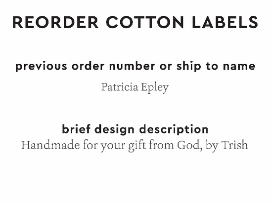 PPLR_HIDDEN_PRODUCT Reorder Previous Label Design - COTTON