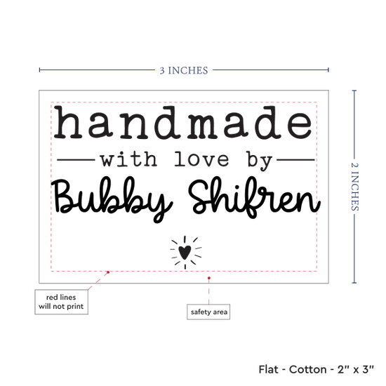 PPLR_HIDDEN_PRODUCT Modern Blanket Label with Heart (2"x3"-Cotton)