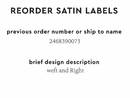 PPLR_HIDDEN_PRODUCT Reorder Previous Label Design - SATIN