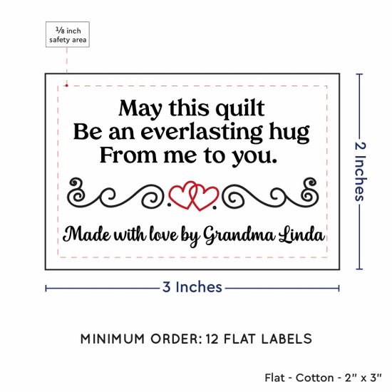 PPLR_HIDDEN_PRODUCT Double Heart Quote (2"x3" Cotton - 12 labels/set)
