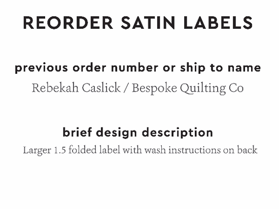 PPLR_HIDDEN_PRODUCT Reorder Previous Label Design - SATIN