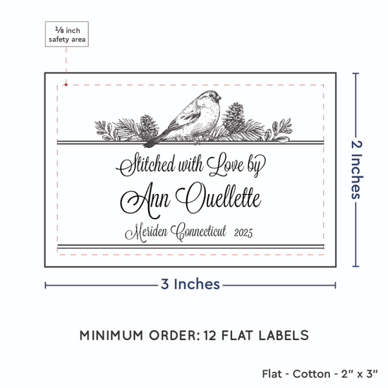 PPLR_HIDDEN_PRODUCT Winter Bird (2"x3" Cotton - 12 labels/set)