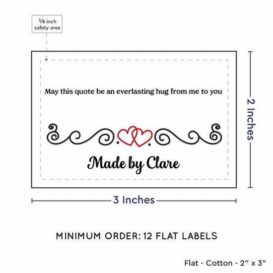 PPLR_HIDDEN_PRODUCT Double Heart Quote (2"x3" Cotton - 12 labels/set)