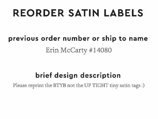 PPLR_HIDDEN_PRODUCT Reorder Previous Label Design - SATIN