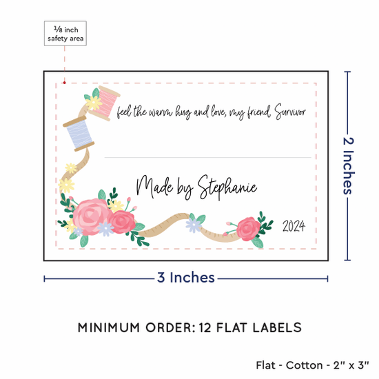 PPLR_HIDDEN_PRODUCT Thread and Flowers with Fill in Blanks (2"x3" Cotton - 12 labels/set)