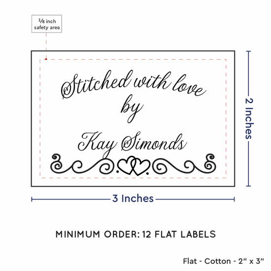PPLR_HIDDEN_PRODUCT Double Heart Border (2"x3" Cotton - 12 labels/set)